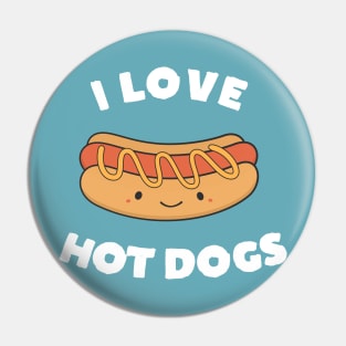Cute Kawaii I Love Hot Dog T-Shirt Pin