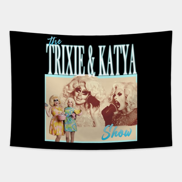 Vintage Trixie and Katya 90s Retro Tapestry by Omarzone