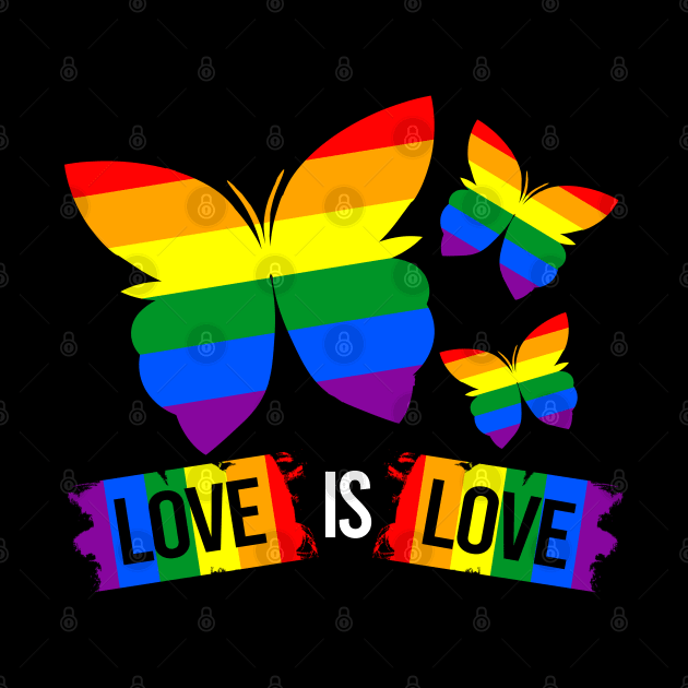 Love is Love Rainbow Butterflies - Gay Pride by dnlribeiro88