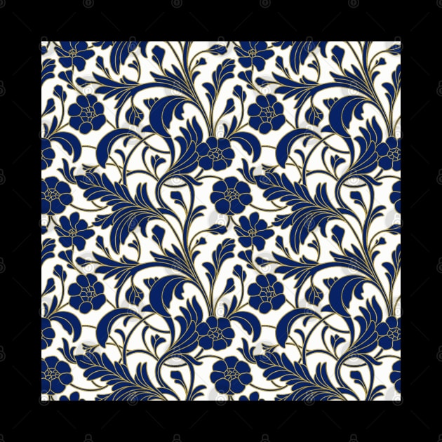 Blue Garden Floral Pattern by Trippycollage