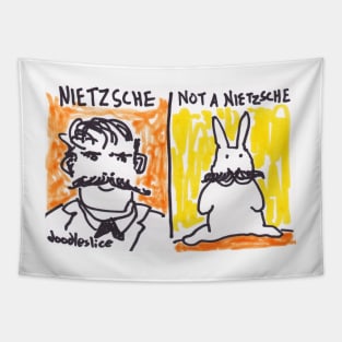 Bunny Spotter: Neitzsche - Not a Nietzsche funny rabbit cartoon Tapestry