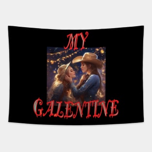 Galentines day cowgirls in love Tapestry