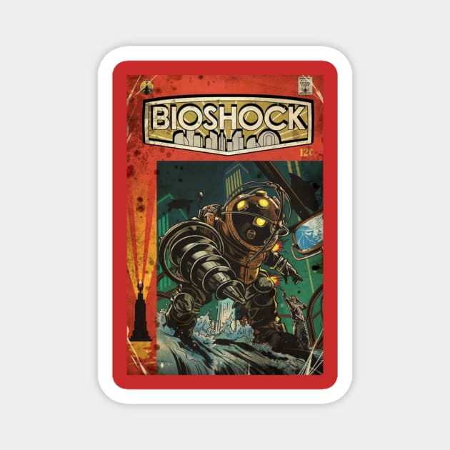 Bioshock Big Daddy Comic poster Magnet by gruntcooker