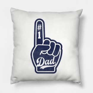 Number One Dad baseball style white Pillow