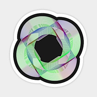 Geometric galaxy planet green purple Magnet