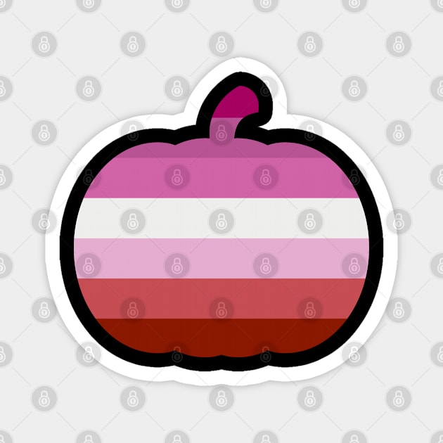 Halloween Pumpkin LGBT Flag Lipstick Lesbian Magnet by aaallsmiles