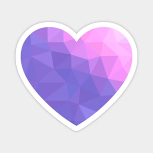 Purple to Pink Geometric Abstract Heart Magnet