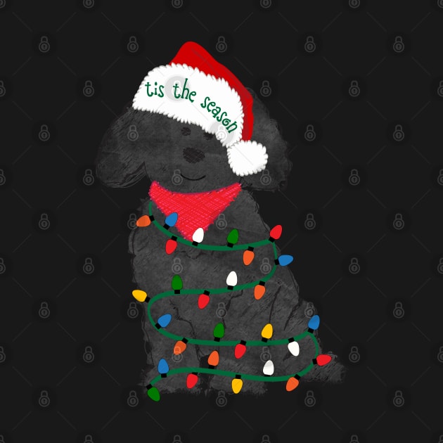 Labradoodle Decorated with Christmas Lights by EMR_Designs