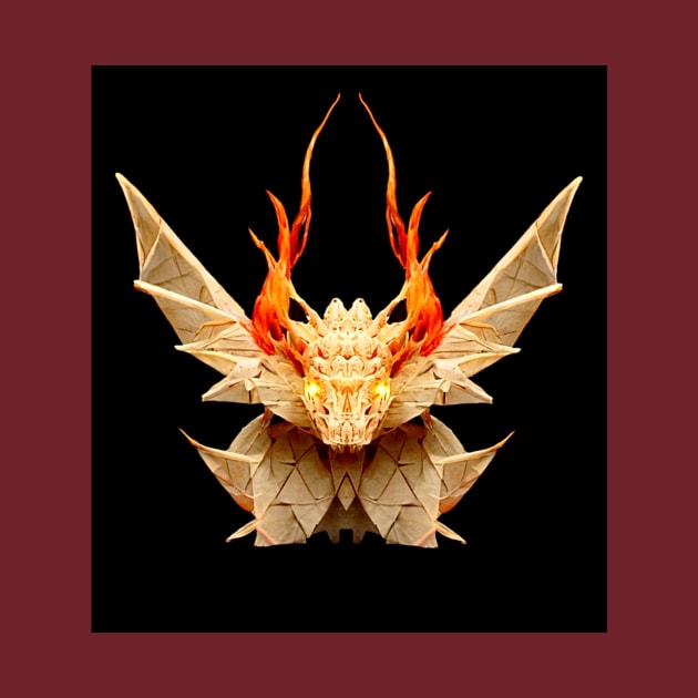 Fire Dragon Origami by Edongski303 Teepublic Merch