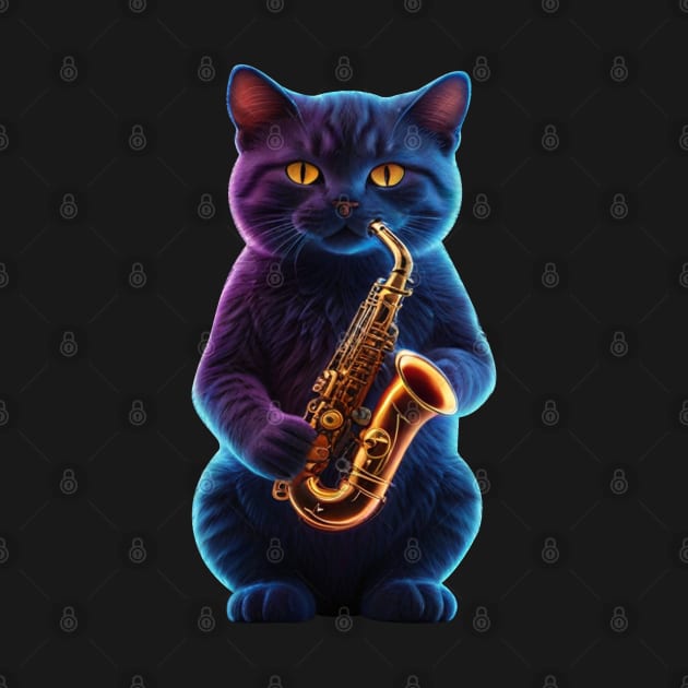 Saxophone Cat by JWOLF