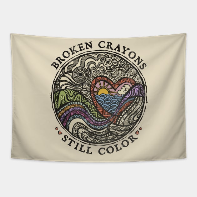 Broken Crayons Still Color Tapestry by kg07_shirts