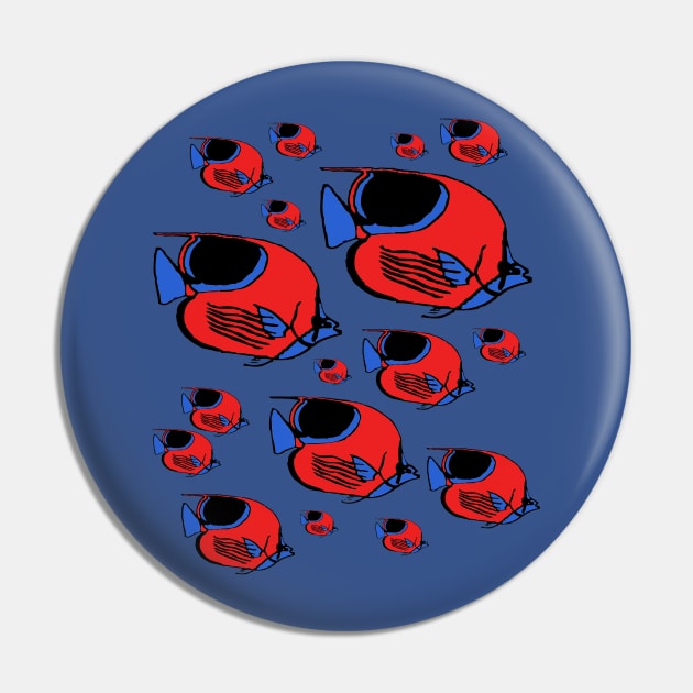 Red & Blue Sunfish Pin by RockettGraph1cs