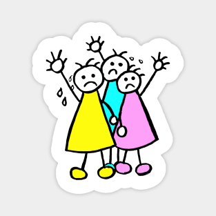 Stick People Wave Goodbye Magnet