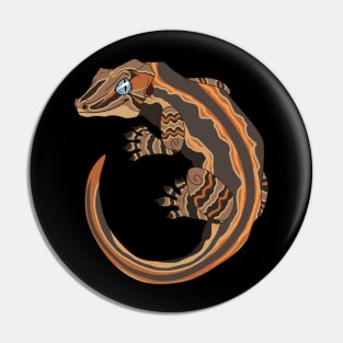Orange Stripe Gargoyle Gecko Pin
