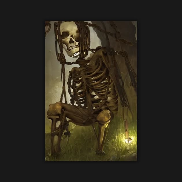 Skeleton Suffering by skeleton sitting chained