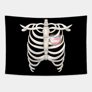 Ribcage With Transgender Heart Tapestry