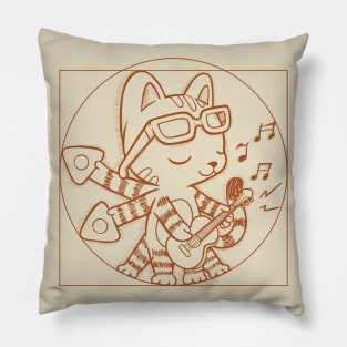 Vitruvian Cat T-Shirt Pillow