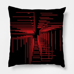 Galaxy space geometry red futuristic Pillow