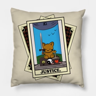 TAROT CARDS DECK | JUSTICE. | FORTUNE CAT Pillow