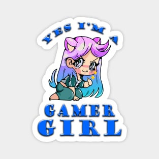 Yes Im A Gamer Girl Sly Blue Magnet