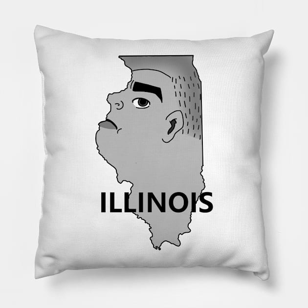 A funny map of Illinois 2 Pillow by percivalrussell