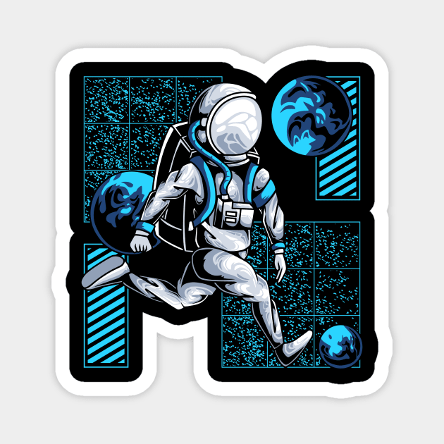 ASTRONAUT FOOTBALL Magnet by Ihsanmtsm Illustration