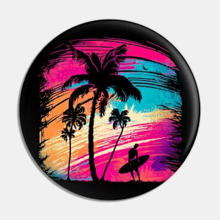 Surfing Tropicool Paradise Pin