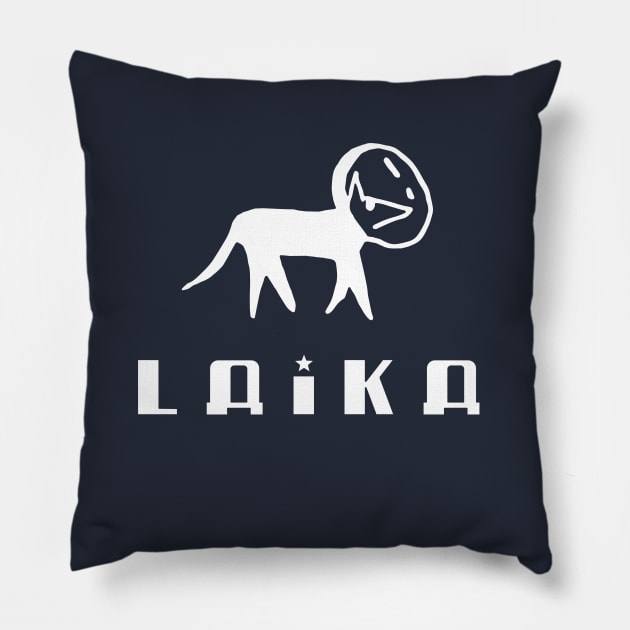 laika dog (white) Pillow by bernatc