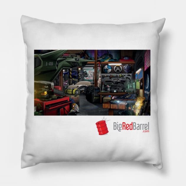 BRB Gamer Garage Pillow by Big Red Barrel