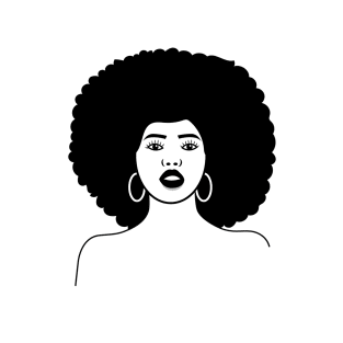 Black and white woman with afro illustration T-Shirt