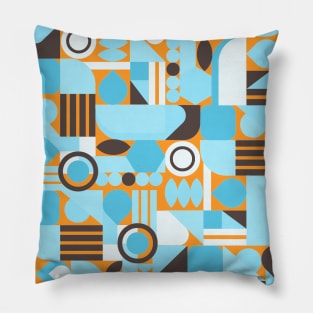 Blue geometric pattern abstract Pillow