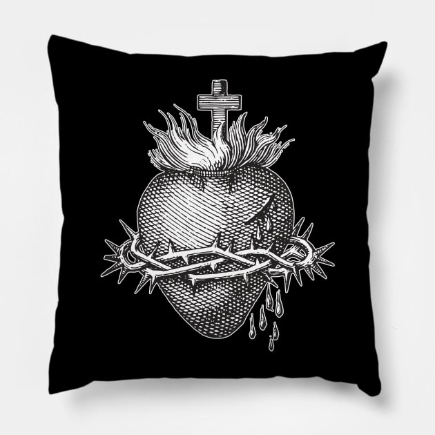 Most Sacred Heart of Jesus Christ Pillow by Beltschazar