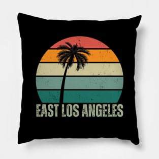 East Los Angeles CA Vintage 70s Retro Throwback Design Pillow