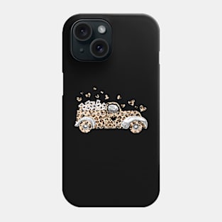 Buffalo Leopard Truck With Hearts Valentine's Day Phone Case