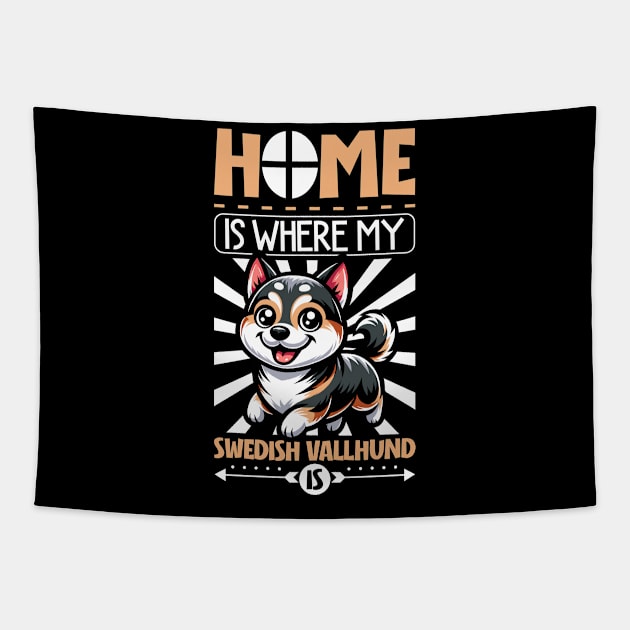 Home is with my Swedish Vallhund Tapestry by Modern Medieval Design