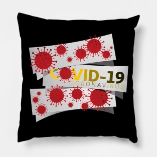 Coronavirus covid-19, quarantine, corona, virus, pandemic, covid 19, covid19, social distancing, stay home. Pillow