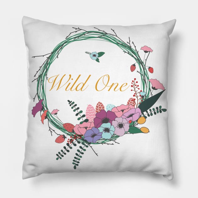 Wild One Pillow by Trashley Banks