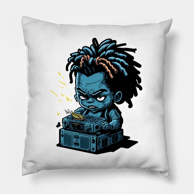 Fire Beats Pillow by ArtOfGrime