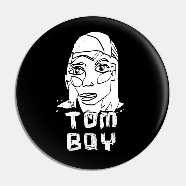 Baseball Cap Tomboy Girl Pin by badlydrawnbabe