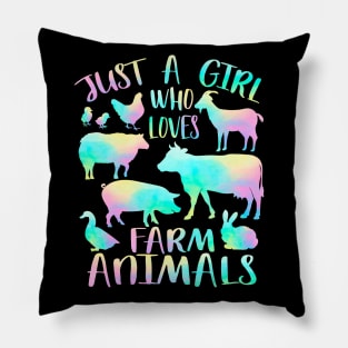 Just a girl who loves farm animals Pillow