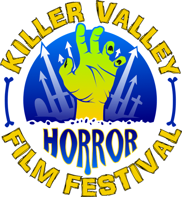 Horror Fest - BLUE & YELLOW LOGO Kids T-Shirt by The Killer Valley Graveyard