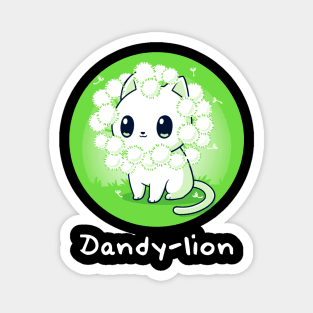 Dandylion - Cute Trendy Funny Cat  Kitten Animal  Lover Quote Artwork Magnet