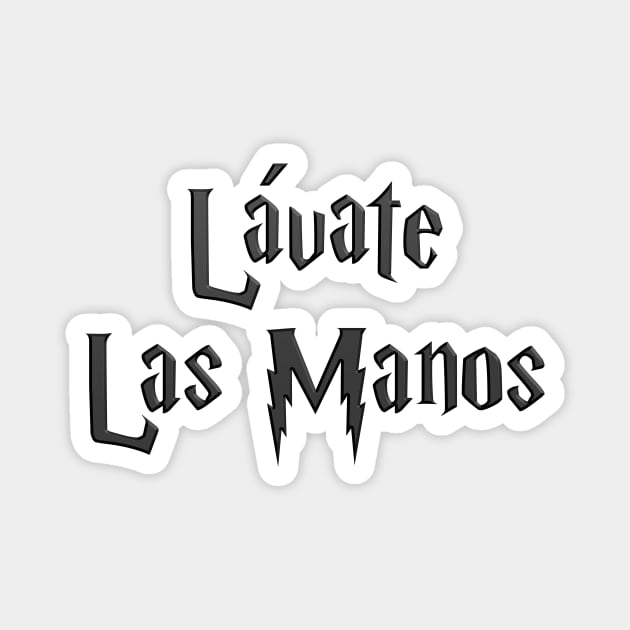 Black - Lavate Las Manos Magnet by Just In Tee Shirts