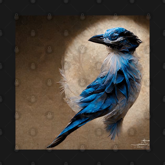 Ethereal blue jay bird by Riverside-Moon