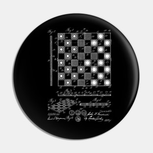 Checker and Chess Board Vintage Patent Drawing Pin
