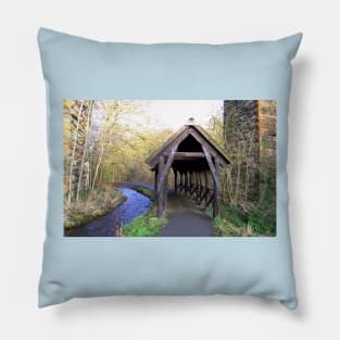 Covered walkway in Winter Pillow