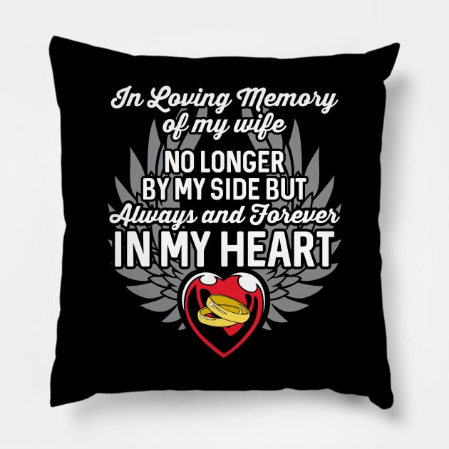 In Loving Memory of My Wife Heart Wings Pillow by RadStar