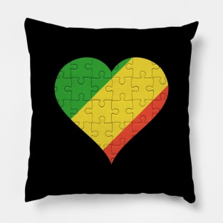 Congon Jigsaw Puzzle Heart Design - Gift for Congon With Republic Of The Congo Roots Pillow