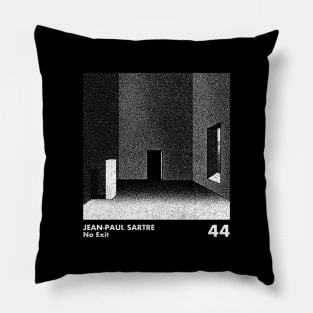 Jean-Paul Sartre / No Exit / Minimalist Artwork Design Pillow