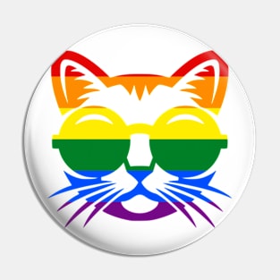 Cool cat gay pride Pin